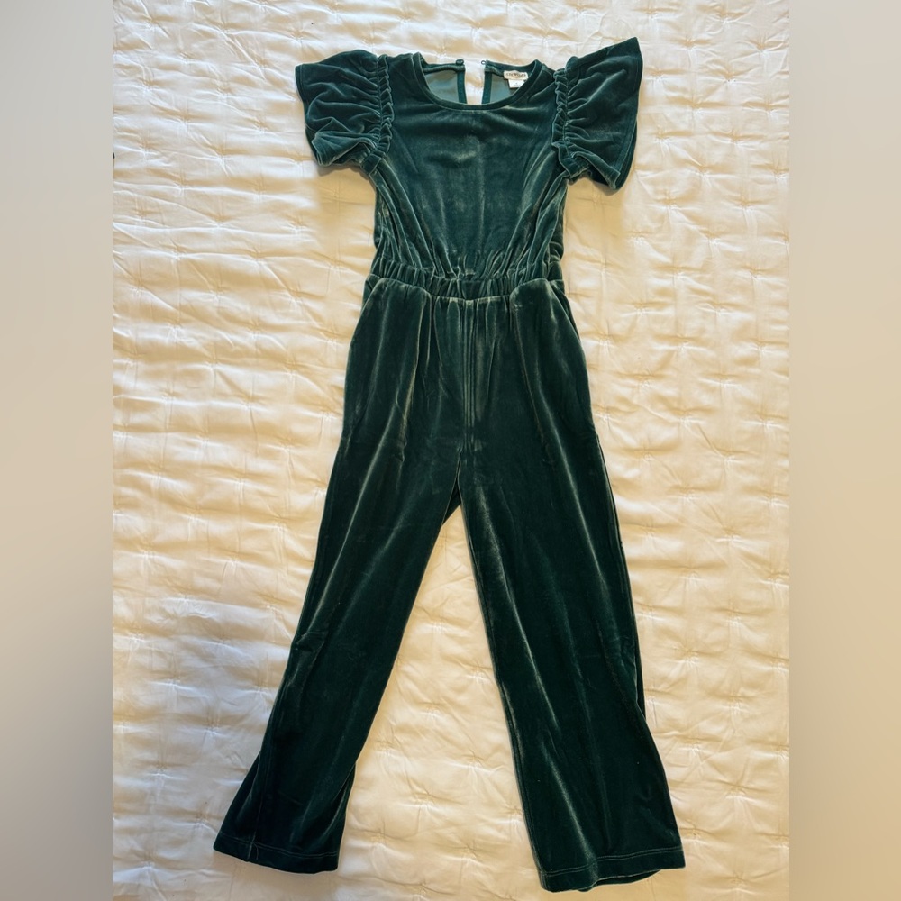 Crewcuts Green Velvet Jumpsuit, Size 6